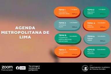 La «Agenda metropolitana de Lima» comienza este miércoles 17 de agosto